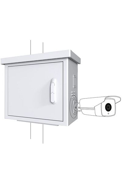 Inna marka Skrzynka CCTV Lanview Midi Radius na 4 kamery, montaż na słupie, 600x300x550mm - Biała, RCCTV002