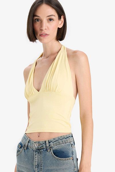 DeFacto Slim Fit Slim Fit Halter Neck Tank Top F7678Ax25Au