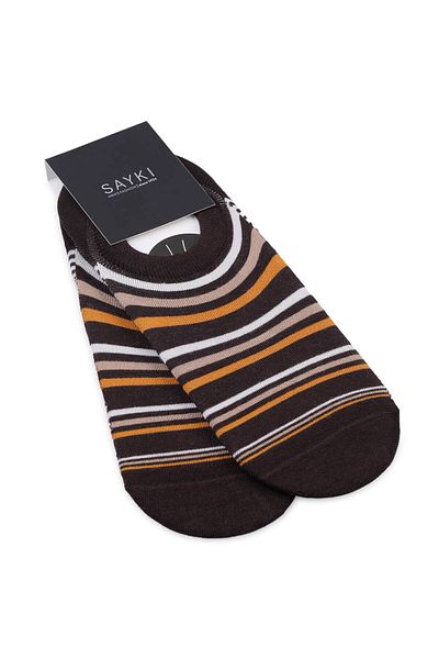Hatemoğlu Beige Patterned Cotton Double Ballerina Socks