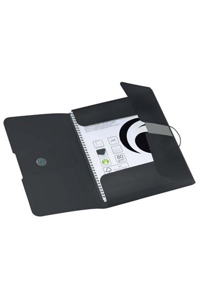 Herlitz Dosar cu elastic, format A4, cotor 30 mm, material PP, culoare negru opac