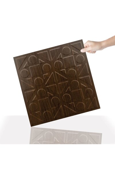 TİNK 3 Boyutlu Duvar Paneli Kabartmalı Kareli Yuvarlak Desen Pvc 41x41 cm/ 6 ...