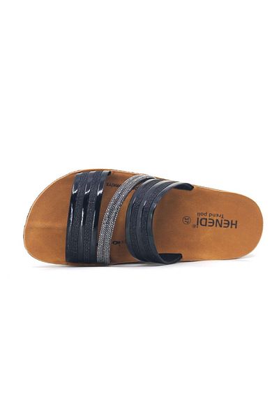 henedi Women's Wedge Heel Stone Slippers