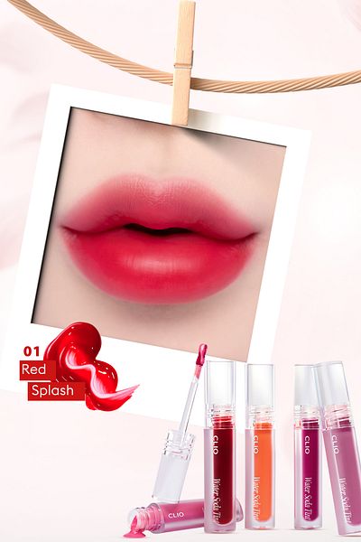 CLIO Lightweight Tint Water Soda Tint with Ultra Lasting, Vibrant Color (01 Red Splash)