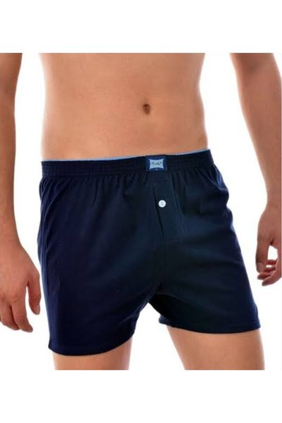 By Tutku Men's Combed Cotton Towel Boxer - Size L - Navy Blue