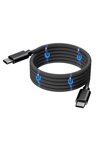 CHOETECH Kabel przewód USB-C 240W PD 3.1 z organizerem magnetycznym 1.2m - czarny