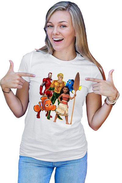 OEM Tricou Femei Aquaman Ocean Moana Nemo Ironman Find Peace