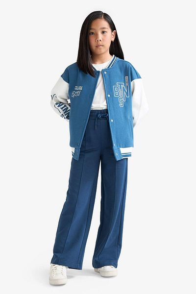DeFacto Pantaloni de sport pentru fete, cu picioare late, cu talie elastică C7131A825AU