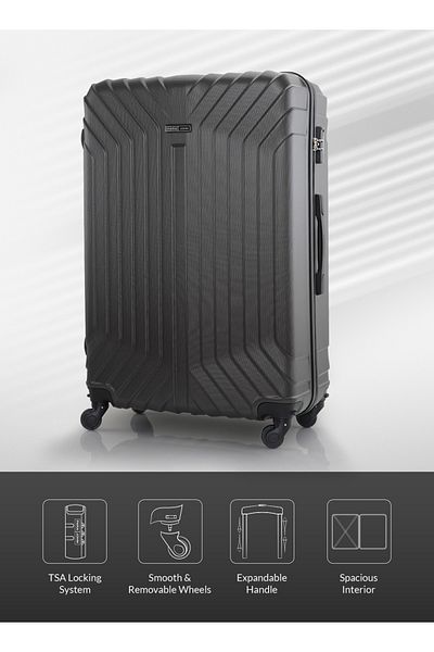 PARAJOHN Vector 28-Inch Check-in Luggage ABS Hard Shell Suitcase with 360° Spinner Wheels & Lock
