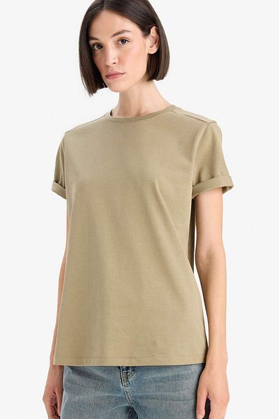 DeFacto Regular Fit Crew Neck Basic Plain Premium Short Sleeve T-Shirt A9428Ax25Au