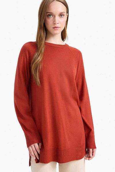 DeFacto Regular Fit Crew Neck Basic Plain Long Sleeve Tunic C4474Ax25Wn
