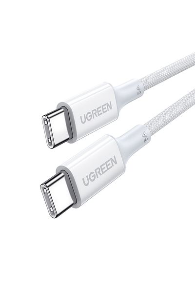 Ugreen Kabel przewód USB-C w oplocie PD 100W 5A 480Mb/s 1m biały