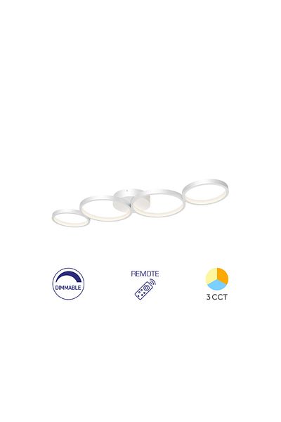 Braytron Lustra LED 60W Nela-SR1 RND cu Telecomandă IP20 Alb
