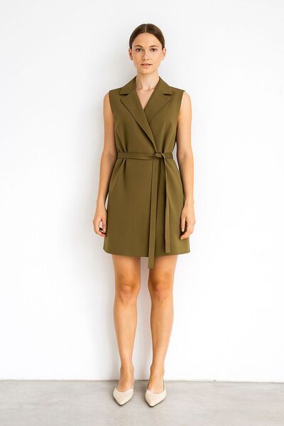 polle Vestă de damă kaki cu curea și legături