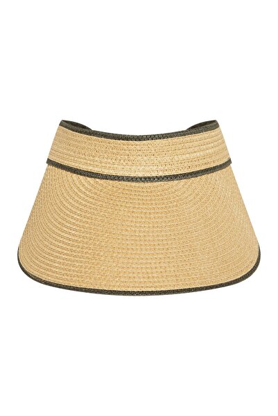 ESOTIQ Pălărie cu vizieră pentru femei, șepcă din paie țesută, vară, plajă, c...