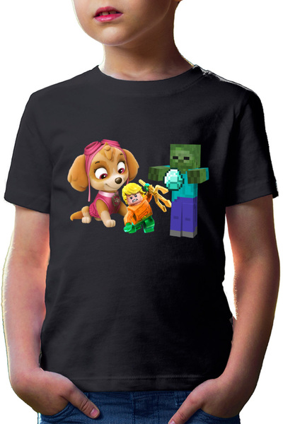 OEM Tricou copii Aquaman Skye Paw Patrol Zombie Minecraft Diamond