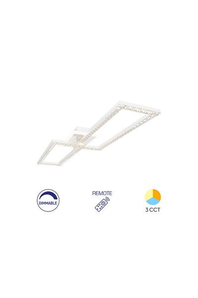Braytron Lustră LED 55W Crystal-3IN1-Telecomanda-DIM-Alb