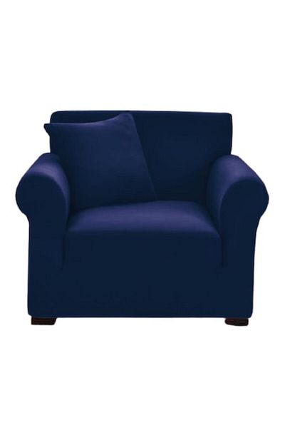 OEM Husă elastică pentru fotoliu, Uni, 90x140cm, bleumarin