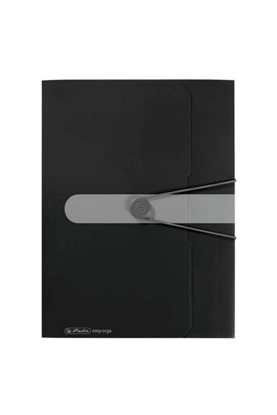 Herlitz Dosar cu elastic, format A4, cotor 30 mm, material PP, culoare negru opac