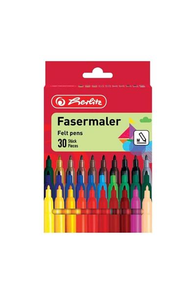 Herlitz Marker Set 2 mm, Material Plastic, Assorted Colors, Set of 30