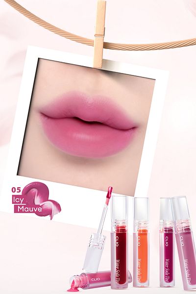 CLIO Lightweight Tint Water Soda Tint with Ultra Lasting, Vibrant Color (05 Icy Mauve)