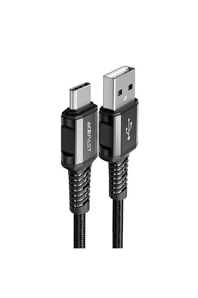 Acefast Kabel przewód w oplocie USB - USB-C 3A 1.2m czarny