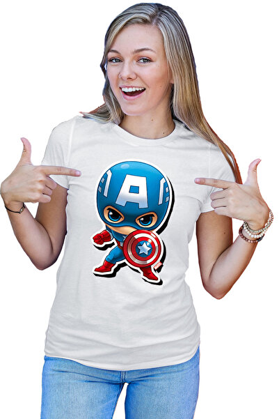 OEM Women's T-Shirt Captain America Chibi Action Joe Simon Jack Kirby
