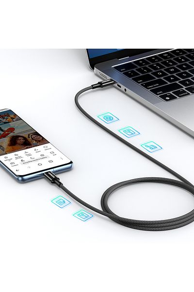 Ugreen Kabel przewód USB-C w oplocie PD 100W 5A 480Mb/s 1m czarny