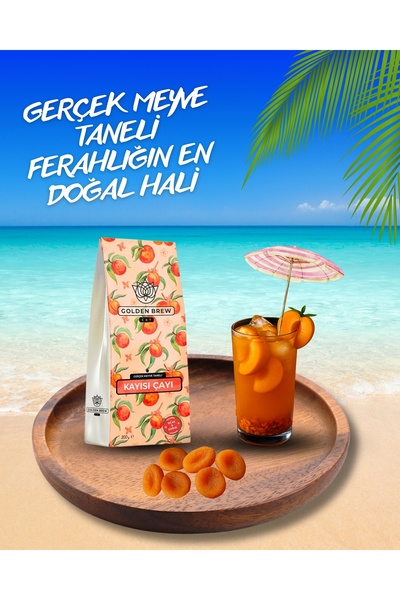 Golden Brew & Tea Coffee Gerçek Kayısı Parçacıklı Sıcak ve Soğuk Demleme Kayısı Meyve Çayı
