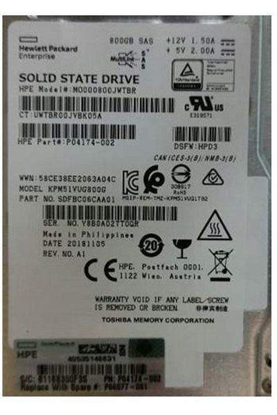 HP SSD Enterprise 800GB SFF SAS MU DS, P06577-001