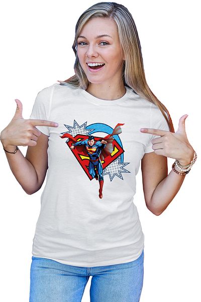 OEM Tricou Femei Superman Logo Retro Comics Illustration Cosplay