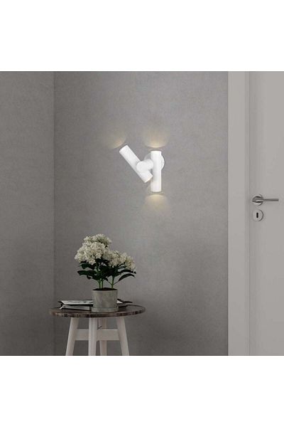 V-TAC Adjustable Led Sconce, 6w, Neutral Light(4000K), 620 Lm, Ip44, White,