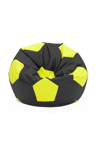 Pufrelax Telstar XL Ball Armchair, Material: Eco-leather - Grey&Lemon