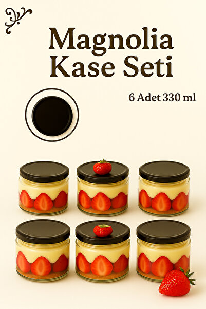 Marmaracam 6 Adet 330CC Magnolya Kasesi Cam Kavanoz
