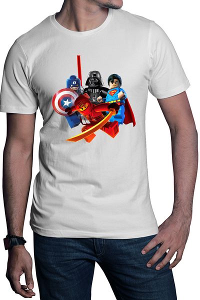 OEM Heroes Group Superman Darth Vader Captain America Men's T-shirt