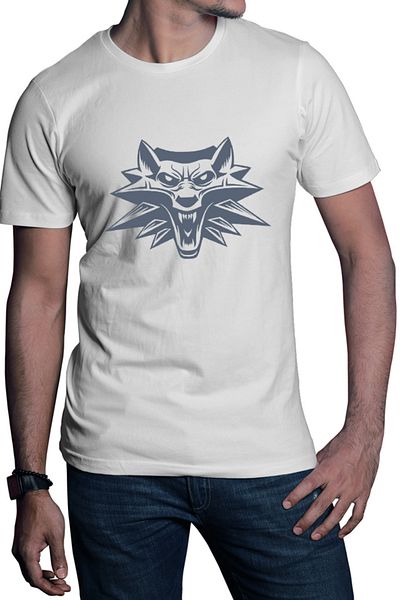 OEM Witcher Wolf Head Wizard Alliance Men's T-shirt
