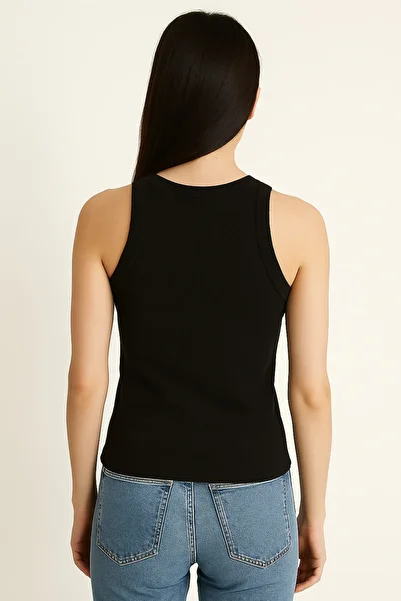 My Blog Black Halter Neck Long Tank Top