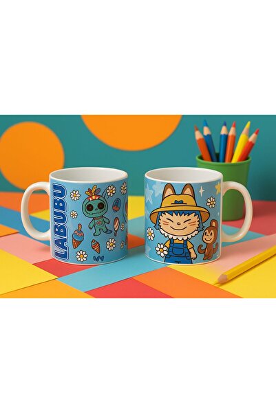 Kitchen Line طقم كوب سيراميك منقوش من لابوبو مكون من قطعتين