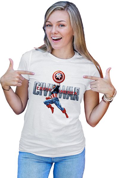 OEM Tricou Femei Captain America Jump Movie Hero Animated CGI