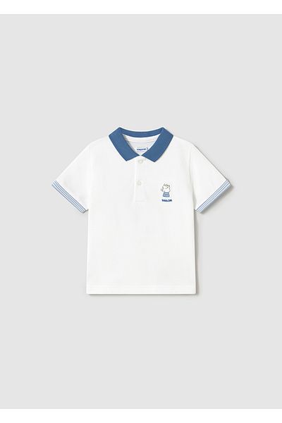 MAYORAL 01-04 Years White Polo Neck Short Sleeve T-Shirt - White