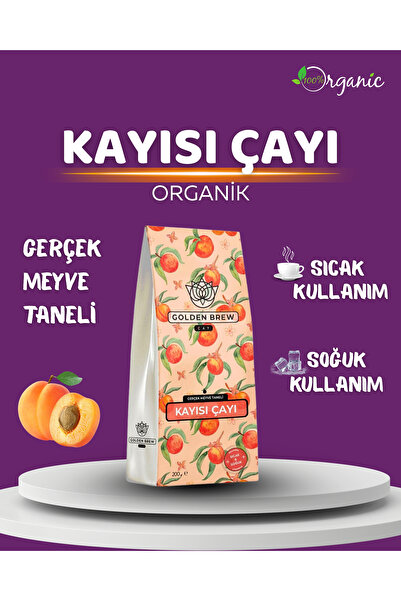 Golden Brew & Tea Coffee Gerçek Kayısı Parçacıklı Sıcak ve Soğuk Demleme Kayısı Meyve Çayı