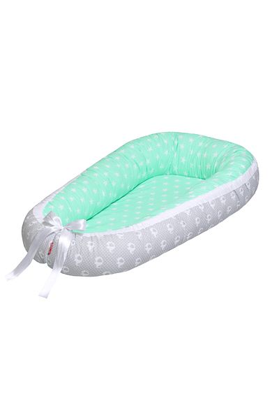 Scamp Bebe Cuib bebelusi Scamp, Premium Baby Nest, cu saltea de cocos, 100% bumbac, antialergic