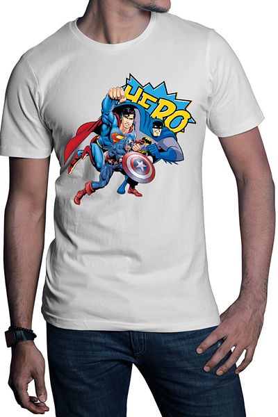 OEM Men's T-shirt Batman Superman Captain America Save Earth