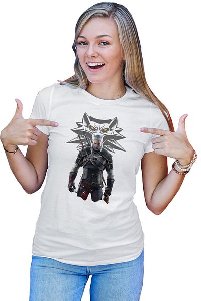OEM Tricou Femei Witcher Wild Hunt Wolf Silver Armor Medieval