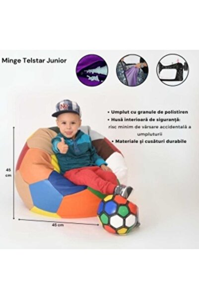 Pufrelax Telstar Junior Ball Chair, Waterproof Material - Black