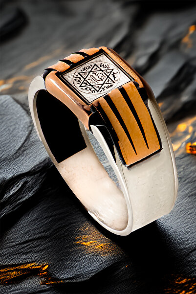 OSMANLI GÜMÜŞ Erkek Gümüş Yüzük - Hz. Süleyman Mührü Yazılı Ince Kibar Erkek ...