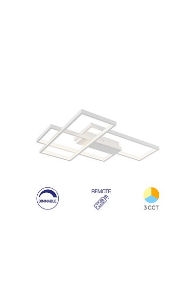 Braytron LED Ceiling Lamp 65W Nela-SS2-RND with Remote IP20 White