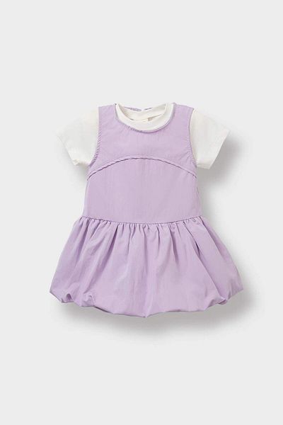DeFacto Baby Girl 2-Piece Set Basic Plain Short Sleeve T-Shirt Parachute Clothes F8274A525Sm