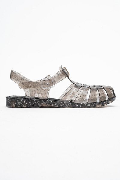 CCWAY AYAKKABI Closed Front Beach Sandals Black Silvery