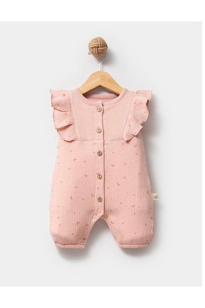 by bubbles Baby Girl Ruffled Sleeves 100% Organic Cotton Jumpsuit