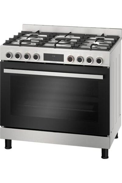 Bosch Series 8 Gas Range Cooker - Cast Iron Pan Support Stainless Steel HIZ5G...